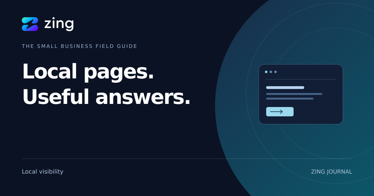 ZING Journal: What should a service-area page actually say?